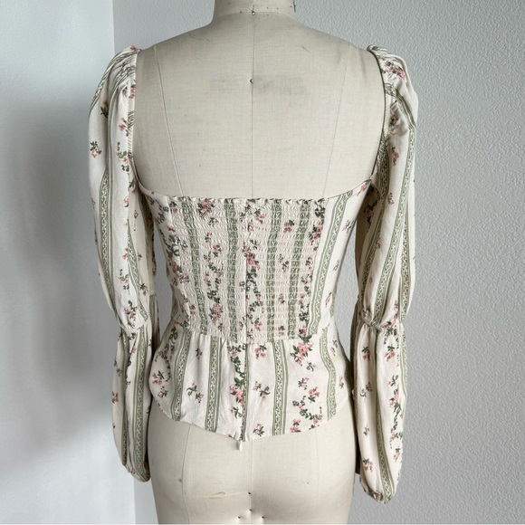 Reformation Cera Puff Sleeve Long Sleeve Top Size 4 - Picture 7 of 9